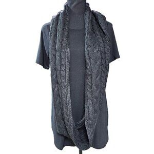 Black Semi Chunky Acrylic Infinity Scarf 32x14
